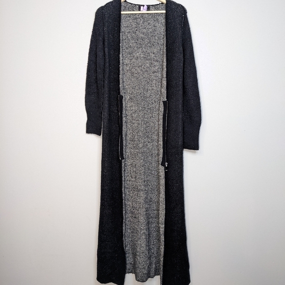 Zara Knit Wool Blend Long Maxi Cardigan Twisted Visible Seam with Zipper Size S - Picture 14 of 16